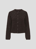 CARDIGAN NOOS MIGGIE BOTTONI, COFFEE BEAN, thumb
