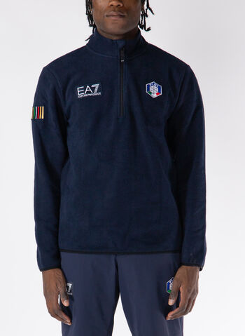 FELPA HALF ZIP IN PILE FISI ITALIA, 1577 BLU, small