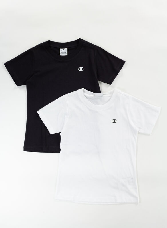 T-SHIRT BI-PACK MINI LOGO RAGAZZA, WW006 WHTBLK, medium