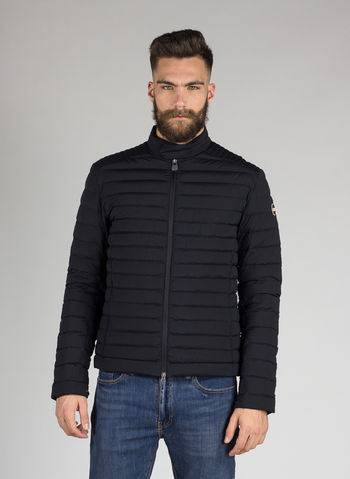 PIUMINO LEGGERO UOMO ELASTICIZZATO BIKER, 99BLK, small