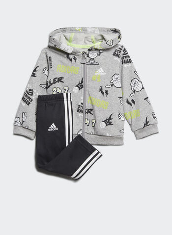 TUTA FELPATA CON CAPPUCCIO BIMBO, GREY, small