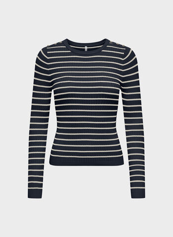 MAGLIONE MILA STRIPE, NAVY BLAZER, small