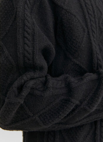 MAGLIONE GIRO VILLERAY TRECCE, BLACK, small