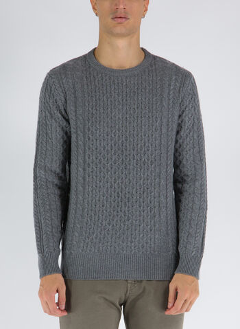 MAGLIONE MISTO LANA A TRECCE, MCH GREY, small