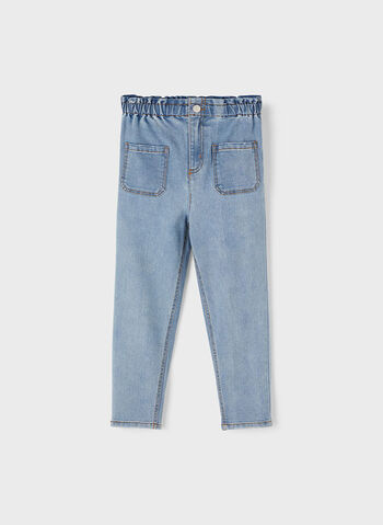 JEANS VITA ALTA BAGGY BAMBINA, LIGHT BLUE, small