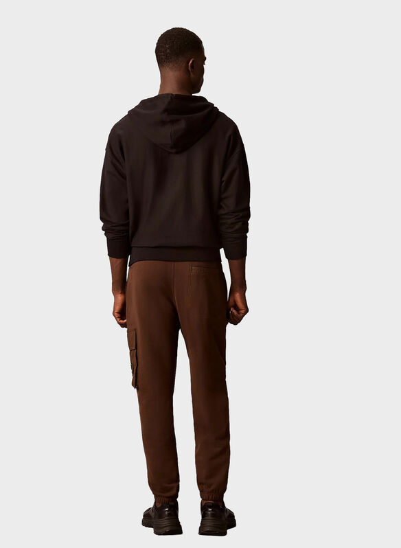 PANTALONE FELPA CARGO BADGE, WFM BROWN, medium