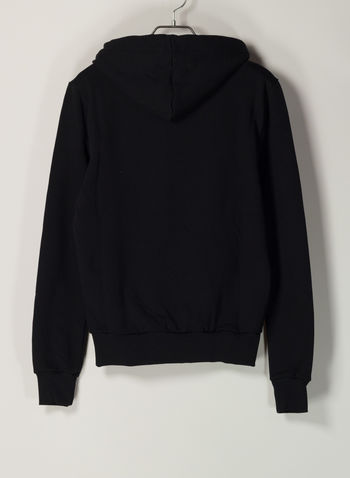 FELPA LOGO CON CAPPUCCIO, NERO, small