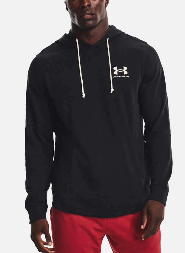 FELPA RIVAL TERRY CON CAPPUCCIO, 0001 BLK, large