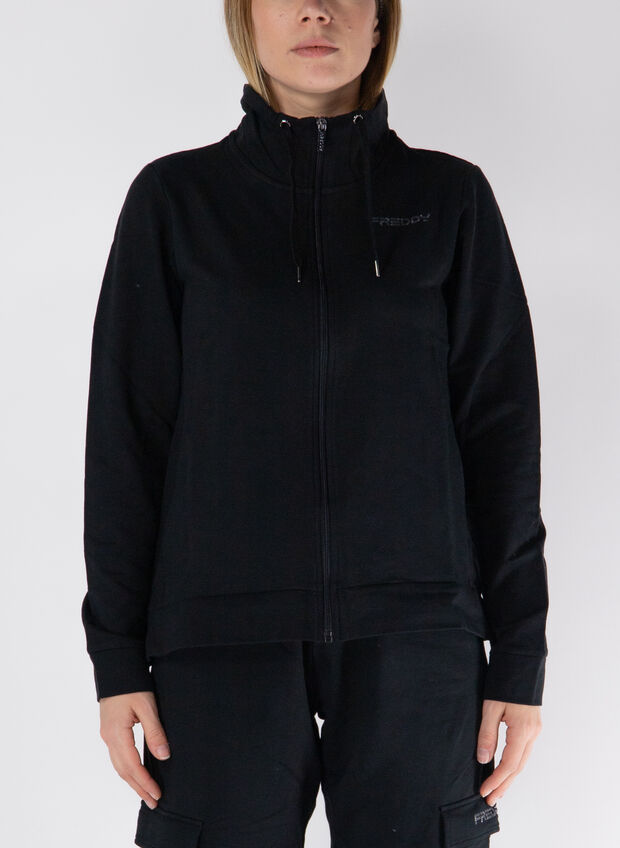 FELPA CON COLLO ALTO, NFLO73 BLK, large