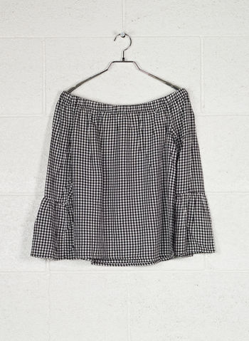 BLUSA SANDY MICRO QUADRETTI, BLACK, small