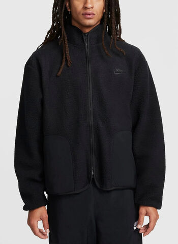 FELPA SHERPA CLUB CON CAPPUCCIO, 010 BLK, small