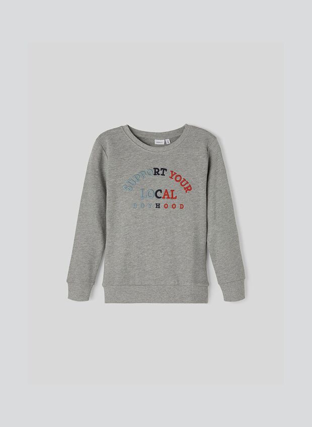 FELPA LUCAS GIROCOLLO RAGAZZO, GREY MEL, large