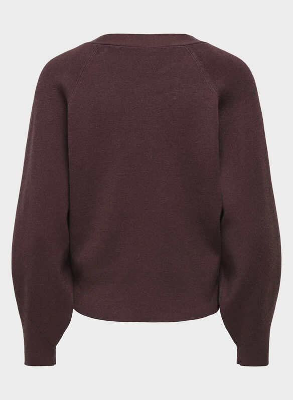 CARDIGAN SITERI V BOTTONI, FIG VINACCIA, medium