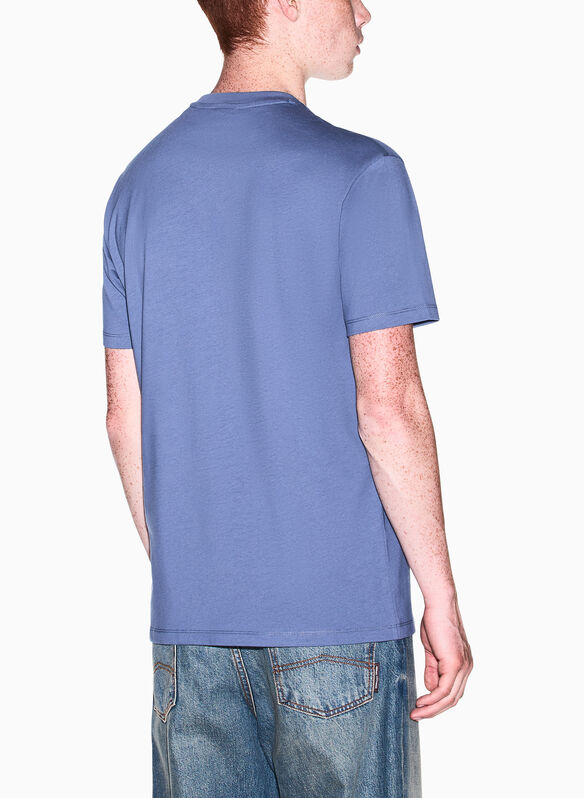 T-SHIRT ESS LOGO SPECCHIATO, UB068 DENIM, medium