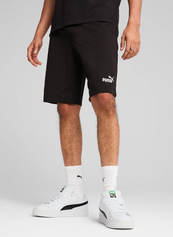 SHORTS IN MAGLIA CON LOGO ESSENTIALS, BLK, medium