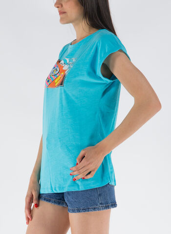 T-SHIRT CON STAMPA STRASS, , small