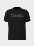 T-SHIRT STRETCH LOGO FRONTALE, BLK, thumb