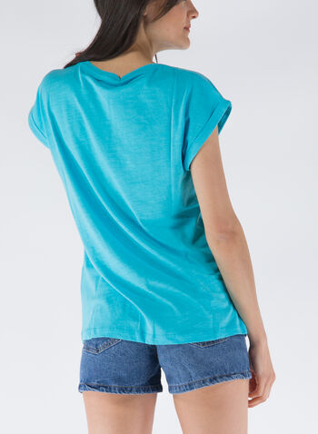 T-SHIRT CON STAMPA STRASS, , small