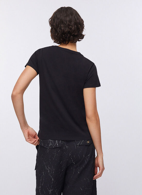 T-SHIRT CON STRASS, W9415 BLK, medium