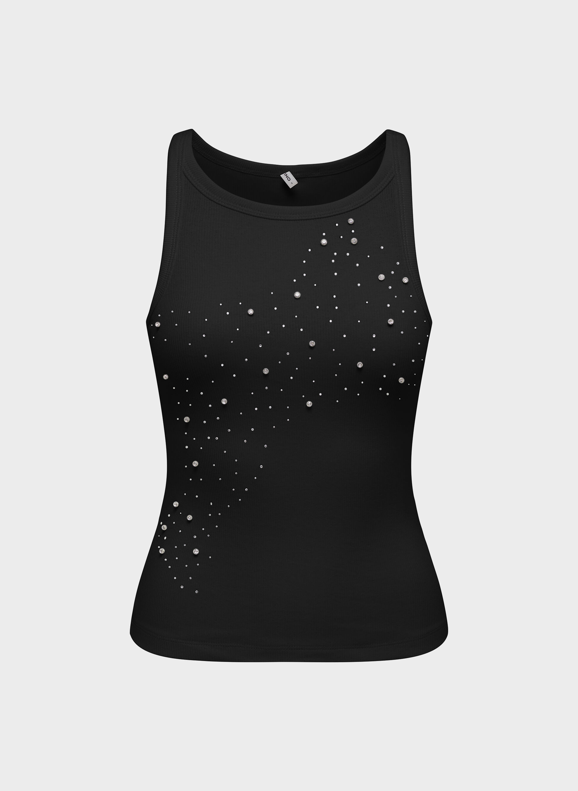 Canotta A Costine Con Strass