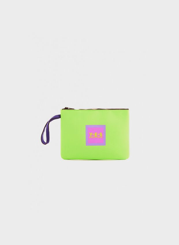 POCHETTE LOGO UNISEX, 016 VERDE FLUO, large