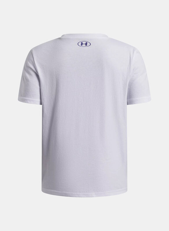 T-SHIRT LOGO BLUR RAGAZZO, 0100 WHT, medium