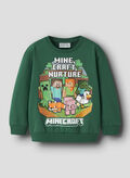 FELPA SOREN STAMPA MINECRAFT BAMBINO, EVERGREEN, thumb