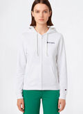 FELPA LEGGERA CON CAPPUCCIO E ZIP INTERA ICONS, WW001 WHT, thumb
