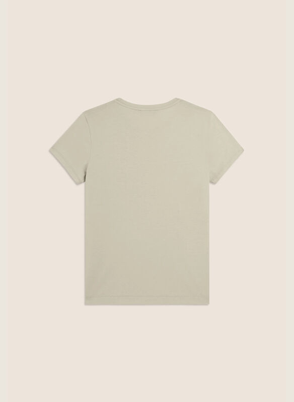 T-SHIRT LOGO IN STRASS, W72 PANNA, medium