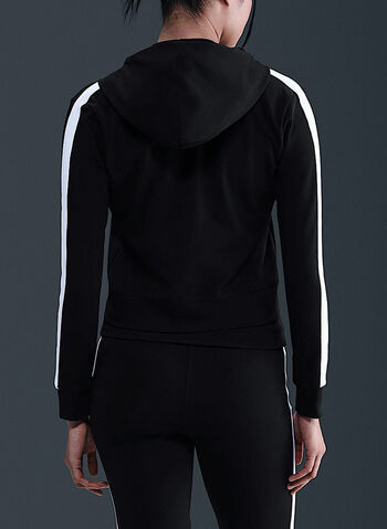 FELPA FULL ZIP CON CAPPUCCIO, 010 BLK, small