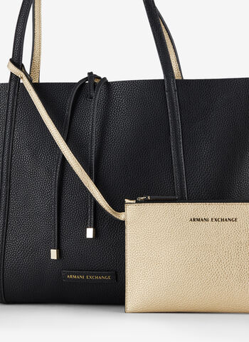 BORSA SHOPPER REVERSIBILE, 77520BLKGOLD, small