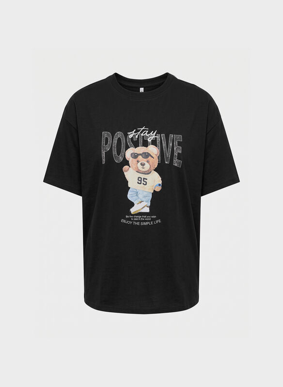 T-SHIRT VIVVI GRAPHIC, BLACK, medium
