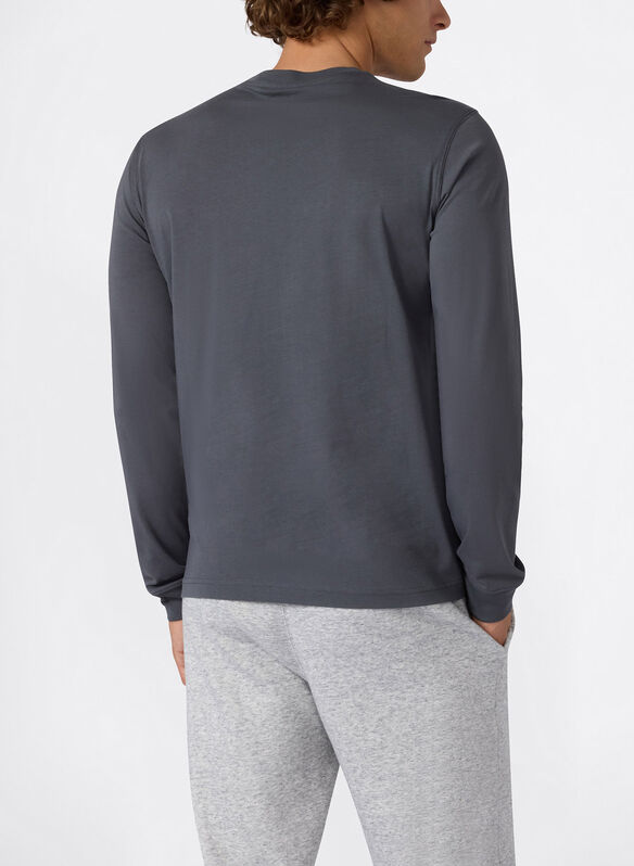 T-SHIRT CON LOGO RICAMATO GRANDE ICONS, KK022 FUMO, medium