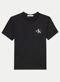 T-SHIRT PRINTED MONOGRAM LOGO RAGAZZO, BEH BLK, thumb