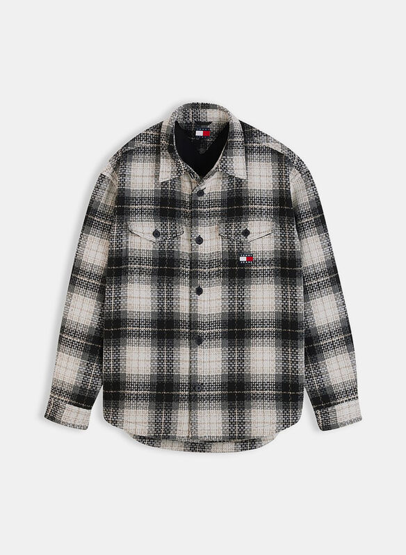 CAMICIA OVERSHIRT CHECK, 0ME BLKCREAM, medium