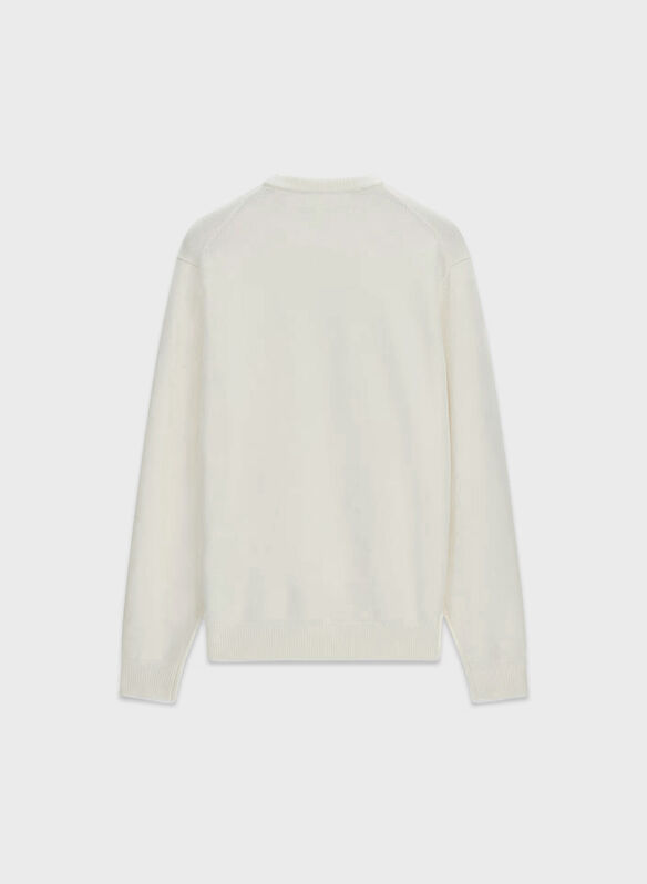 MAGLIONE GIROCOLLO LOGO, A00O PANNA, medium