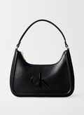 BORSA DA SPALLA CON LOGO MONOGRAMMA STAMPATO, UB1 BLK, thumb