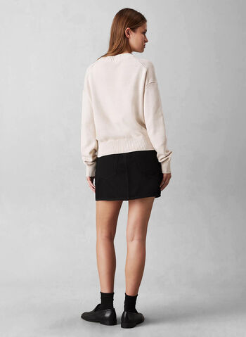 MAGLIONE GIROCOLLO MICRO LOGO, PDH AVORIO, small