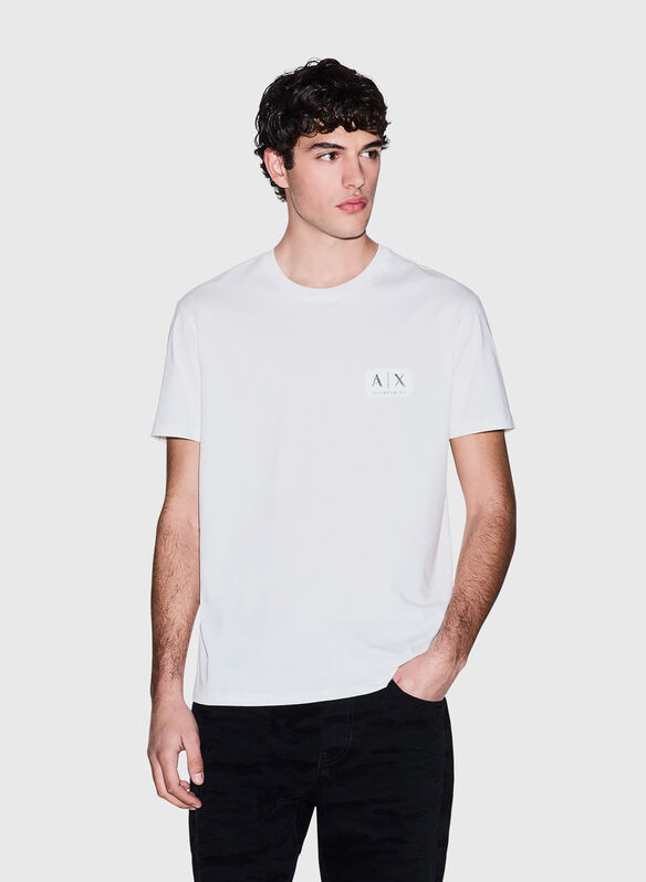 T-SHIRT IN COTONE MANICA CORTA, U0009 OFF WHT, medium