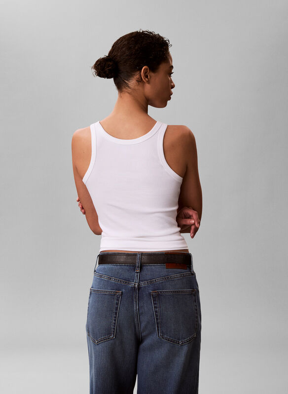 CANOTTA IN COTONE A COSTINE, YAF WHT, medium