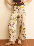 PANTALONE IN TWILL STAMPATO, 002 BURRO FLOWER, thumb