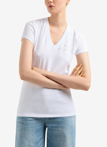 T-SHIRT LOGO STRASS, , small