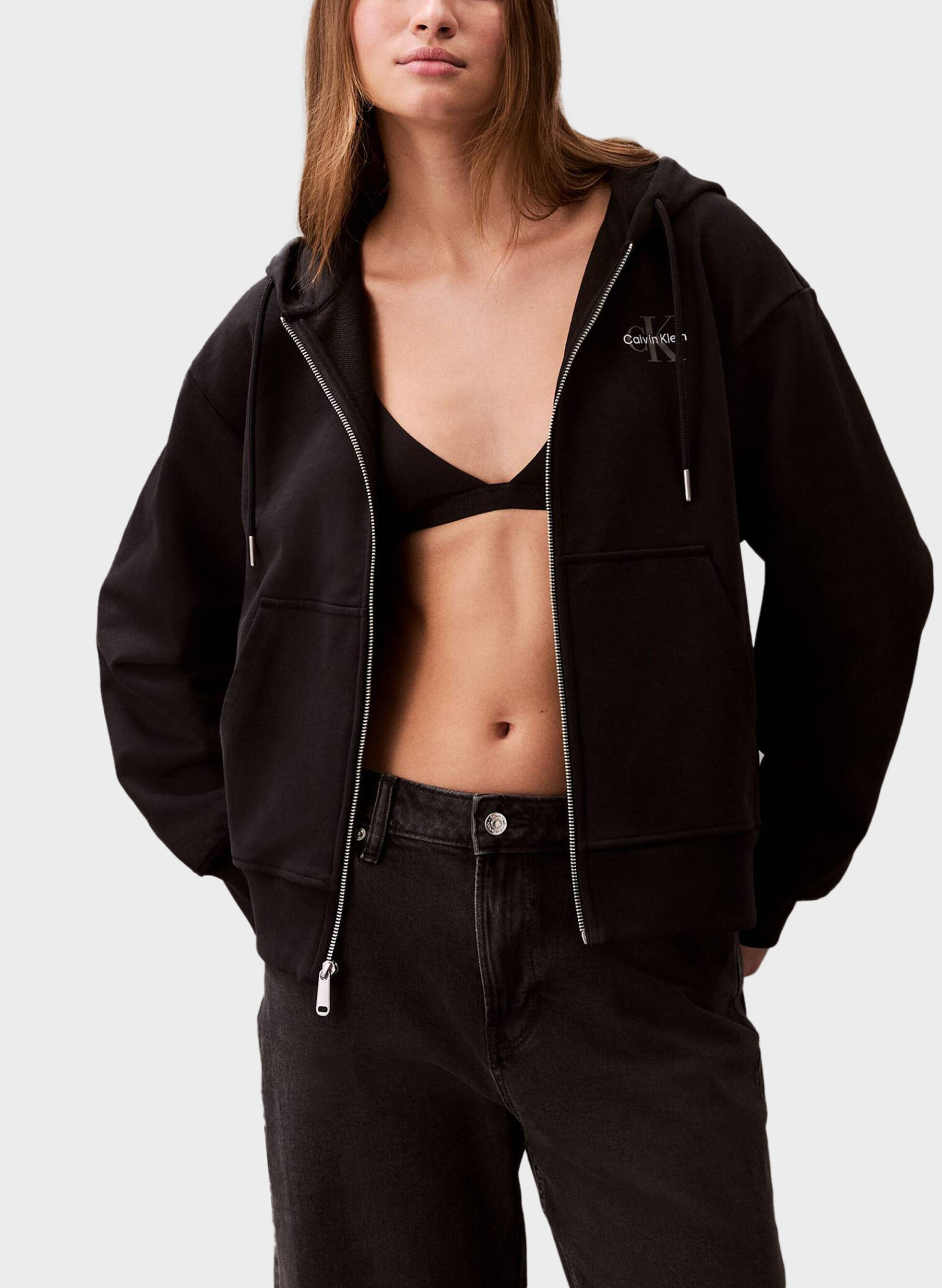 FELPA FULL ZIP CON TASCHE FRONTALI S