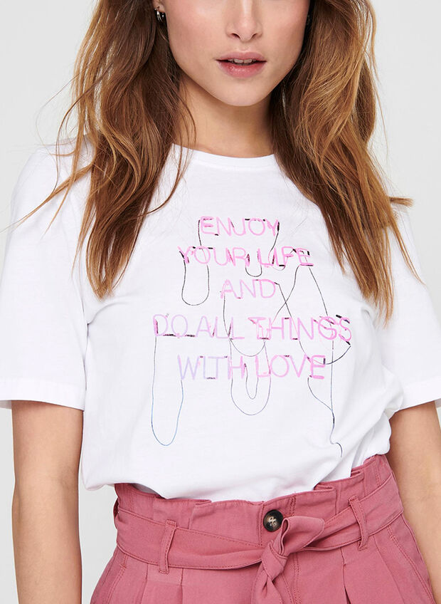 T-SHIRT CHLOE STAMPA, CLOUD DANCER, large