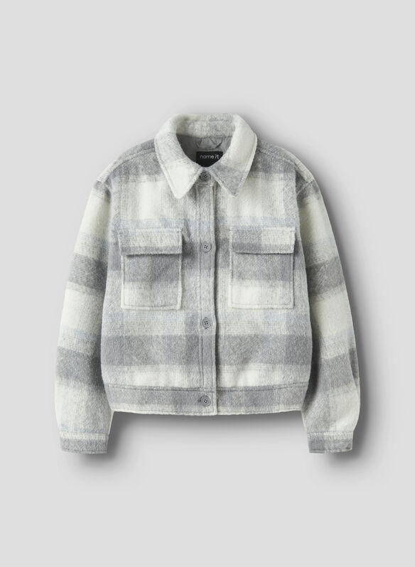 JACKET MEHDI CHECK JUNIOR, CHISELED STONE, medium