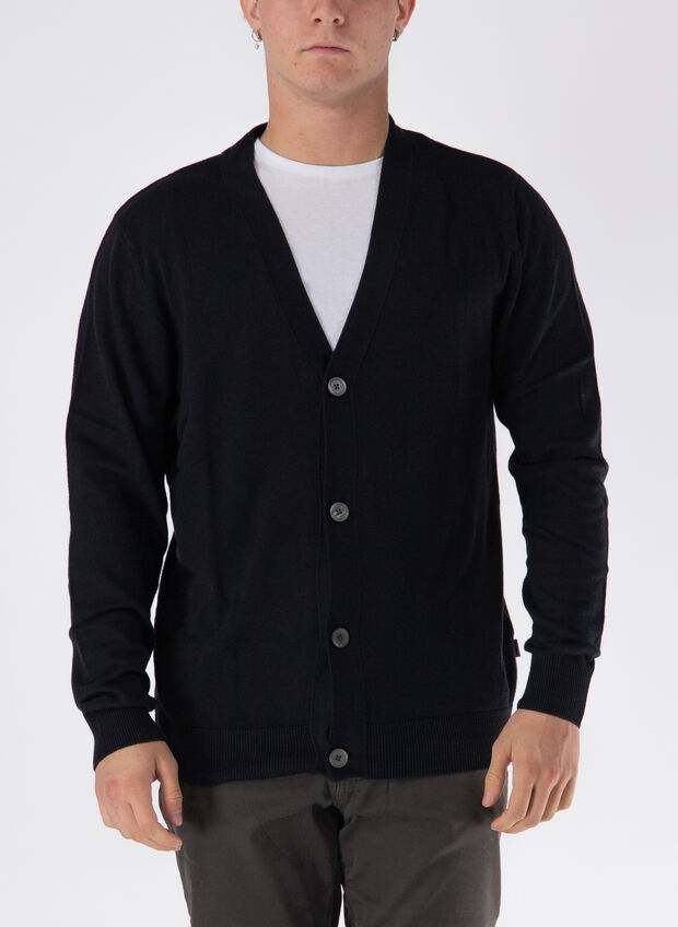 CARDIGAN EMIL CON BOTTONI, BLACK, large