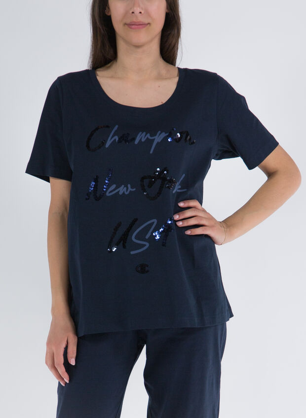 T-SHIRT LADY EASY PAJETTES, BS501 NVY, large