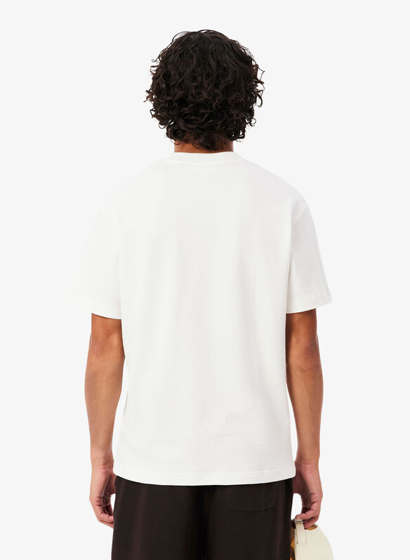 T-SHIRT IN JERSEY TESTURIZZATA, 70V PANNA, medium