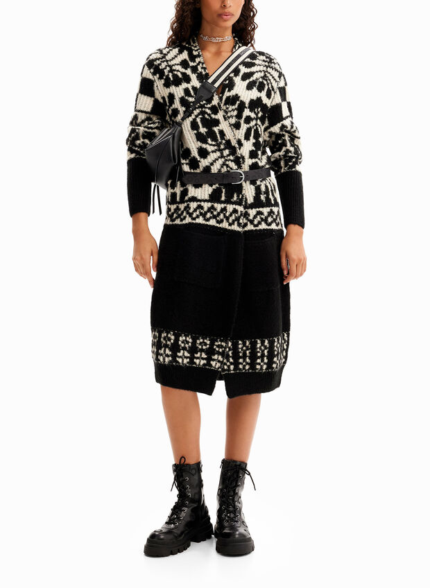 CARDIGAN ALPS FANTASIA, 2000 BLKWHT, large