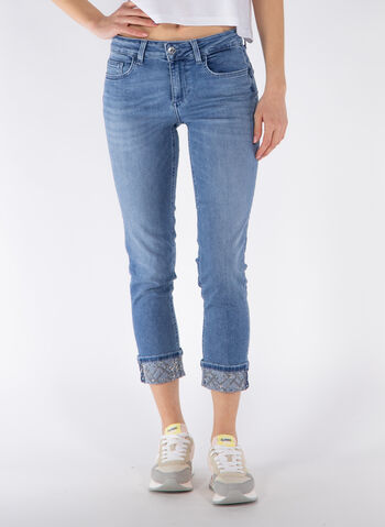 JEANS SKINNY BOTTOM UP CON RISVOLTO, 78691 STONE, small